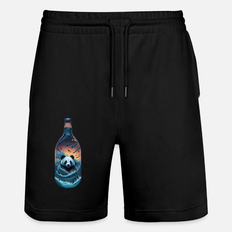 Panda - Stanley/Stella Unisex Bio Joggingshorts Trainer  - Schwarz