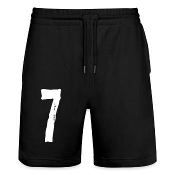 Numéro 7 ! - Short de jogging bio TRAINER Stanley/Stella unisexe - noir - Devant - Nik (191cm) & Marisol (170cm)