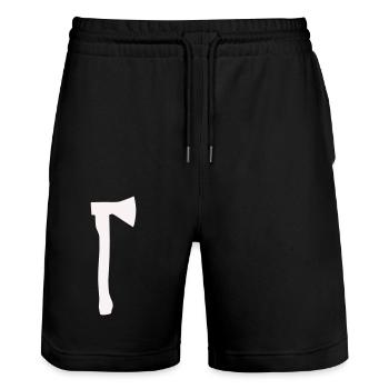 Silhouette de hache - Short de jogging bio TRAINER Stanley/Stella unisexe - noir - Devant - Nik (191cm) & Marisol (170cm)
