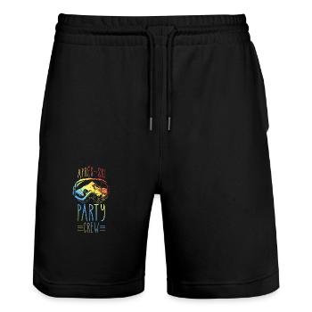 Apres Ski Party Crew Berge Bunt - Stanley/Stella Unisex Bio Joggingshorts Trainer  - Schwarz - Vorne - Nik (191cm) & Marisol (170cm)