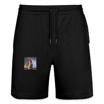 Love for everybody - Stanley/Stella Unisex Bio Joggingshorts Trainer  - Schwarz - Vorne - Nik (191cm) & Marisol (170cm)