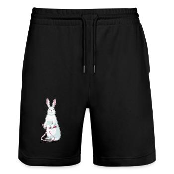 Bunny Jumping Rope Skipping Rope Fitness - Stanley/Stella Trainer Unisex Organic Jogging Shorts - black - Front - Nik (191cm) & Marisol (170cm)