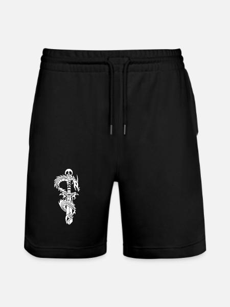 Le dragon blanc et l'épée - Short de jogging bio TRAINER Stanley/Stella unisexe - noir