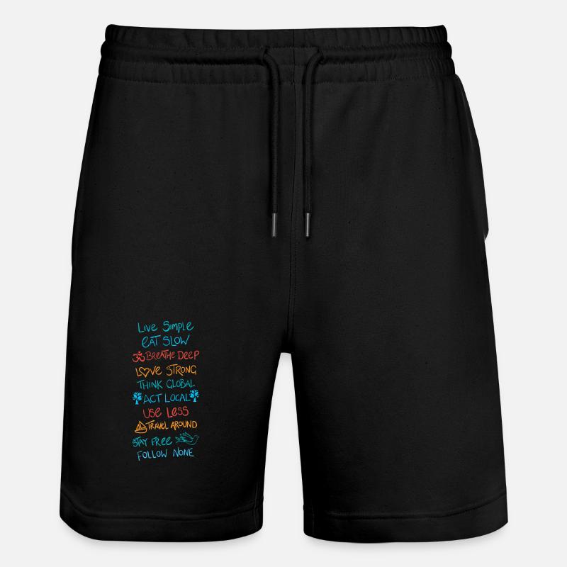 Lebe einfach 2 - Stanley/Stella Unisex Bio Joggingshorts Trainer  - Schwarz