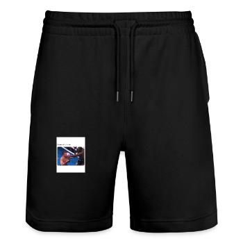 Box-Moment am Sonntag - Stanley/Stella Unisex Bio Joggingshorts Trainer  - Schwarz - Vorne - Nik (191cm) & Marisol (170cm)