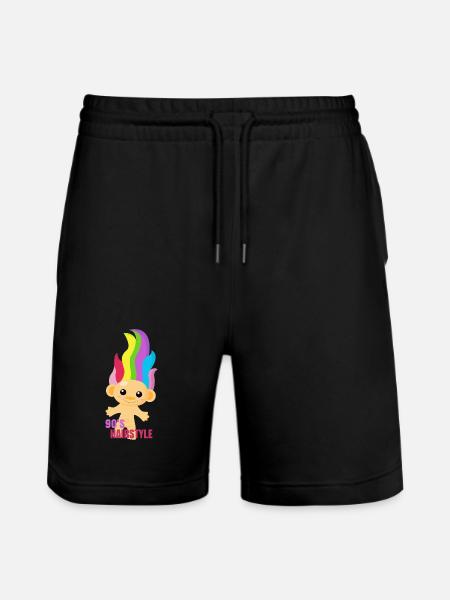 90s Hairstyle - Troll Nostalgia 90s - Stanley/Stella Trainer Unisex Organic Jogging Shorts - black