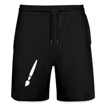 Brush, Painting, Art Symbol - Stanley/Stella Trainer Unisex Organic Jogging Shorts - black - Front - Nik (191cm) & Marisol (170cm)