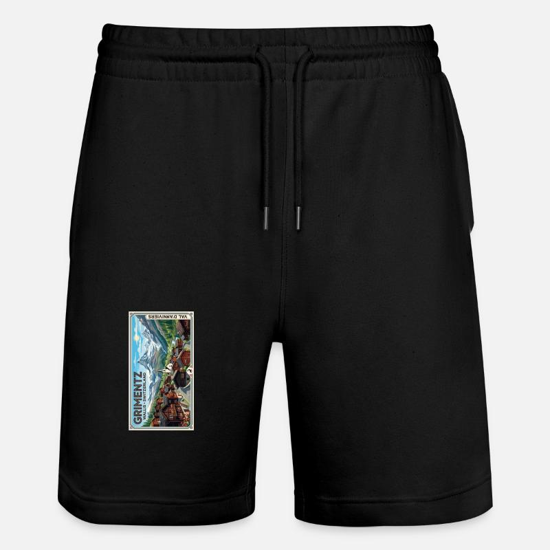 Grimentz Alpine Panorama Suisse - Short de jogging bio TRAINER Stanley/Stella unisexe - noir