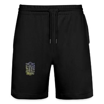 Der Herr Ist Mein Hirte Jesus Bibelspruch - Stanley/Stella Unisex Bio Joggingshorts Trainer  - Schwarz - Vorne - Nik (191cm) & Marisol (170cm)