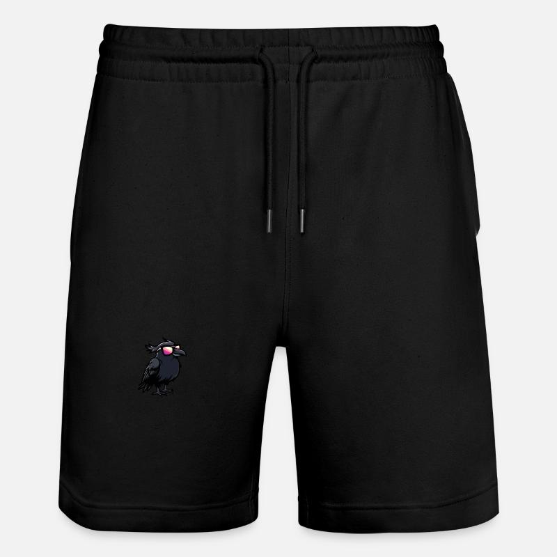 Rabe Krähe Cool Tier - Stanley/Stella Unisex Bio Joggingshorts Trainer - Schwarz