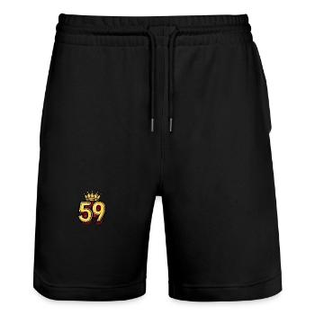 59 Numéro Jersey Couronne - Short de jogging bio TRAINER Stanley/Stella unisexe - noir - Devant - Nik (191cm) & Marisol (170cm)