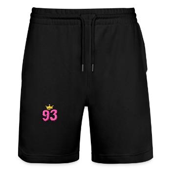 93 Number Jersey Crown - Stanley/Stella Trainer Unisex Organic Jogging Shorts - black - Front - Nik (191cm) & Marisol (170cm)