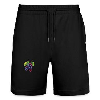 Grapes - Stanley/Stella Trainer Unisex Organic Jogging Shorts - black - Front - Nik (191cm) & Marisol (170cm)