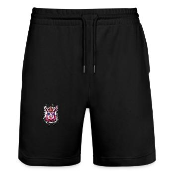 Alpaca Funny - Stanley/Stella Trainer Unisex Organic Jogging Shorts - black - Front - Nik (191cm) & Marisol (170cm)