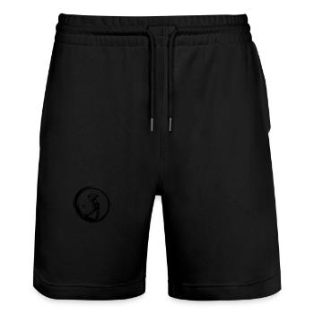 Golfer Silhouette - Stanley/Stella Unisex Bio Joggingshorts Trainer  - Schwarz - Vorne - Nik (191cm) & Marisol (170cm)