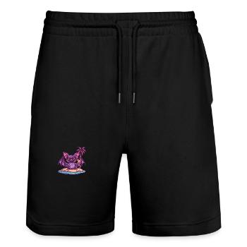 Fledermaus Sommer Strand Comic - Stanley/Stella Unisex Bio Joggingshorts Trainer  - Schwarz - Vorne - Nik (191cm) & Marisol (170cm)