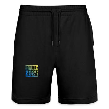 Malle 2024 - Stanley/Stella Trainer Unisex Organic Jogging Shorts - black - Front - Nik (191cm) & Marisol (170cm)