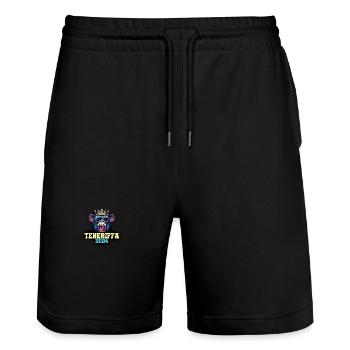 Teneriffa 2024 Affe - Stanley/Stella Unisex Bio Joggingshorts Trainer  - Schwarz - Vorne - Nik (191cm) & Marisol (170cm)