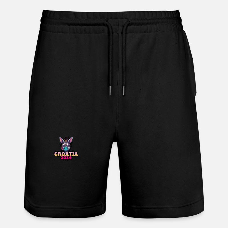 Croatie 2024 Âne de fête - Short de jogging bio TRAINER Stanley/Stella unisexe - noir