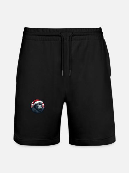 Gorilla Weihnachten Christmas - Stanley/Stella Trainer Unisex Organic Jogging Shorts - black