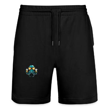 Octopus après-ski beer - Stanley/Stella Trainer Unisex Organic Jogging Shorts - black - Front - Nik (191cm) & Marisol (170cm)