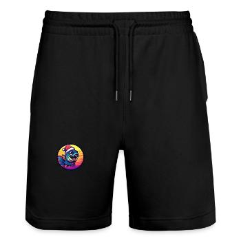 Piranha Poisson Noël - Short de jogging bio TRAINER Stanley/Stella unisexe - noir - Devant - Nik (191cm) & Marisol (170cm)