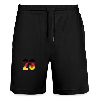 23 Number Germany Jersey - Stanley/Stella Trainer Unisex Organic Jogging Shorts - black - Front - Nik (191cm) & Marisol (170cm)