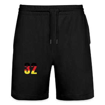Maillot 32 Numéro Allemagne - Short de jogging bio TRAINER Stanley/Stella unisexe - noir - Devant - Nik (191cm) & Marisol (170cm)