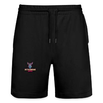 Mykonos 2024 Âne de fête - Short de jogging bio TRAINER Stanley/Stella unisexe - noir - Devant - Nik (191cm) & Marisol (170cm)