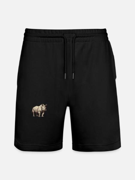 Nashorn Tier - Stanley/Stella Unisex Bio Joggingshorts Trainer - Schwarz