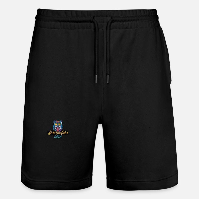 Amsterdam 2024 Party Wolf - Stanley/Stella Unisex Bio Joggingshorts Trainer  - Schwarz