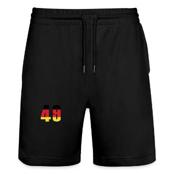 Maillot 49 Numéro Allemagne - Short de jogging bio TRAINER Stanley/Stella unisexe - noir - Devant - Nik (191cm) & Marisol (170cm)