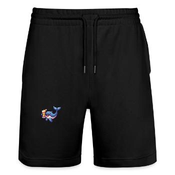 Baleine bière Pixel - Short de jogging bio TRAINER Stanley/Stella unisexe - noir - Devant - Nik (191cm) & Marisol (170cm)