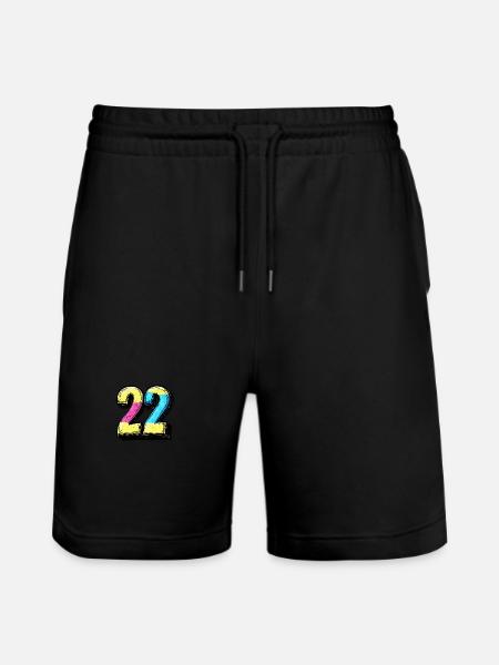 22 Number Comic - Stanley/Stella Trainer Unisex Organic Jogging Shorts - black