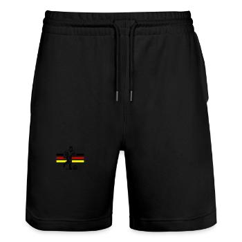 Footballeurs Allemagne - Short de jogging bio TRAINER Stanley/Stella unisexe - noir - Devant - Nik (191cm) & Marisol (170cm)