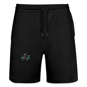 Mountainbiker Sport Mountainbike - Stanley/Stella Unisex Bio Joggingshorts Trainer  - Schwarz - Vorne - Nik (191cm) & Marisol (170cm)