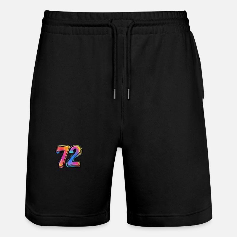 72 Zahl Comic - Stanley/Stella Unisex Bio Joggingshorts Trainer  - Schwarz