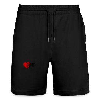 Squad Herz - Stanley/Stella Unisex Bio Joggingshorts Trainer  - Schwarz - Vorne - Nik (191cm) & Marisol (170cm)