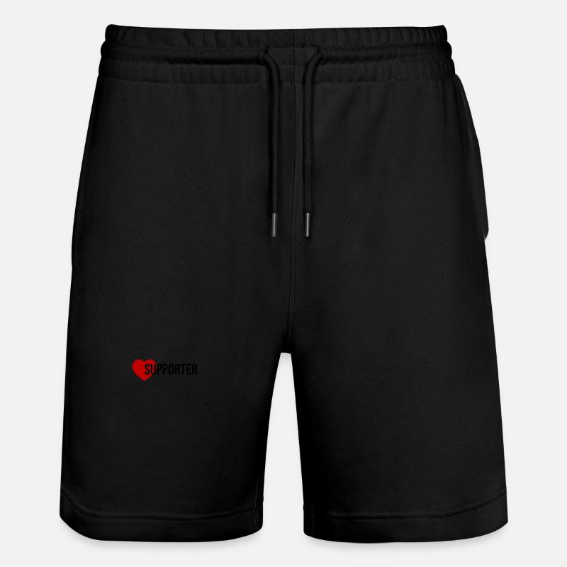 Supporter Herz - Stanley/Stella Unisex Bio Joggingshorts Trainer  - Schwarz