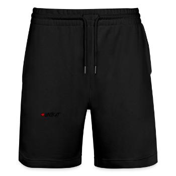 Unikat Herz - Stanley/Stella Unisex Bio Joggingshorts Trainer  - Schwarz - Vorne - Nik (191cm) & Marisol (170cm)