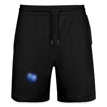 Zodiac sign Virgo Universe - Stanley/Stella Trainer Unisex Organic Jogging Shorts - black - Front - Nik (191cm) & Marisol (170cm)