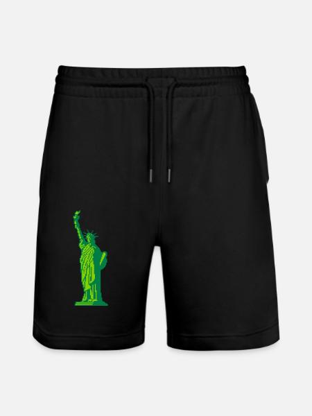 8bit Freiheitsstatue - Stanley/Stella Unisex Bio Joggingshorts Trainer  - Schwarz