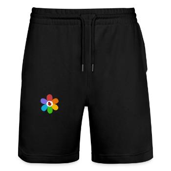 Coccinelle - Short de jogging bio TRAINER Stanley/Stella unisexe - noir - Devant - Nik (191cm) & Marisol (170cm)