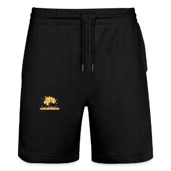 Generate a picture f 2 removebg preview - Stanley/Stella Unisex Bio Joggingshorts Trainer  - Schwarz - Vorne - Nik (191cm) & Marisol (170cm)