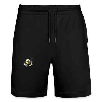 Abeille Cartoon 12 - Short de jogging bio TRAINER Stanley/Stella unisexe - noir - Devant - Nik (191cm) & Marisol (170cm)