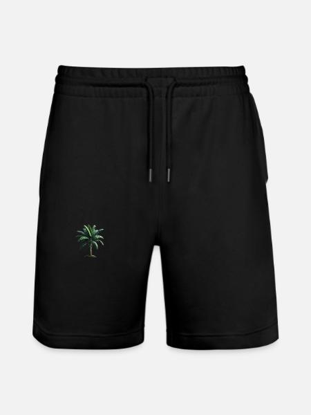 Banana palm - Stanley/Stella Trainer Unisex Organic Jogging Shorts - black