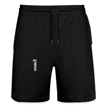 1992 Original Birthday Gift 1992 - Stanley/Stella Trainer Unisex Organic Jogging Shorts - black - Front - Nik (191cm) & Marisol (170cm)