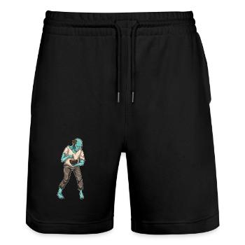 Zombie Halloween Ramen - Stanley/Stella Unisex Bio Joggingshorts Trainer  - Schwarz - Vorne - Nik (191cm) & Marisol (170cm)