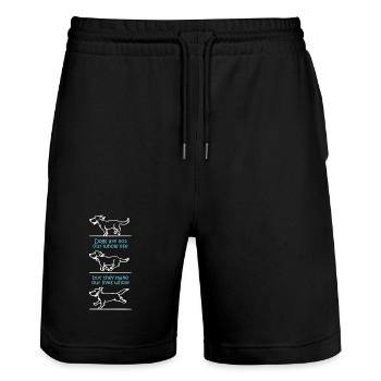 Dogs make our lives whole (dark) - Stanley/Stella Trainer Unisex Organic Jogging Shorts - black - Front - Nik (191cm) & Marisol (170cm)