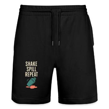 Shaker Steckt Fest Anfänger-mixologe - Stanley/Stella Unisex Bio Joggingshorts Trainer  - Schwarz - Vorne - Nik (191cm) & Marisol (170cm)